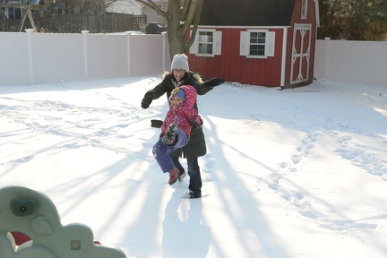 Erynn throwing Greta into the snow13